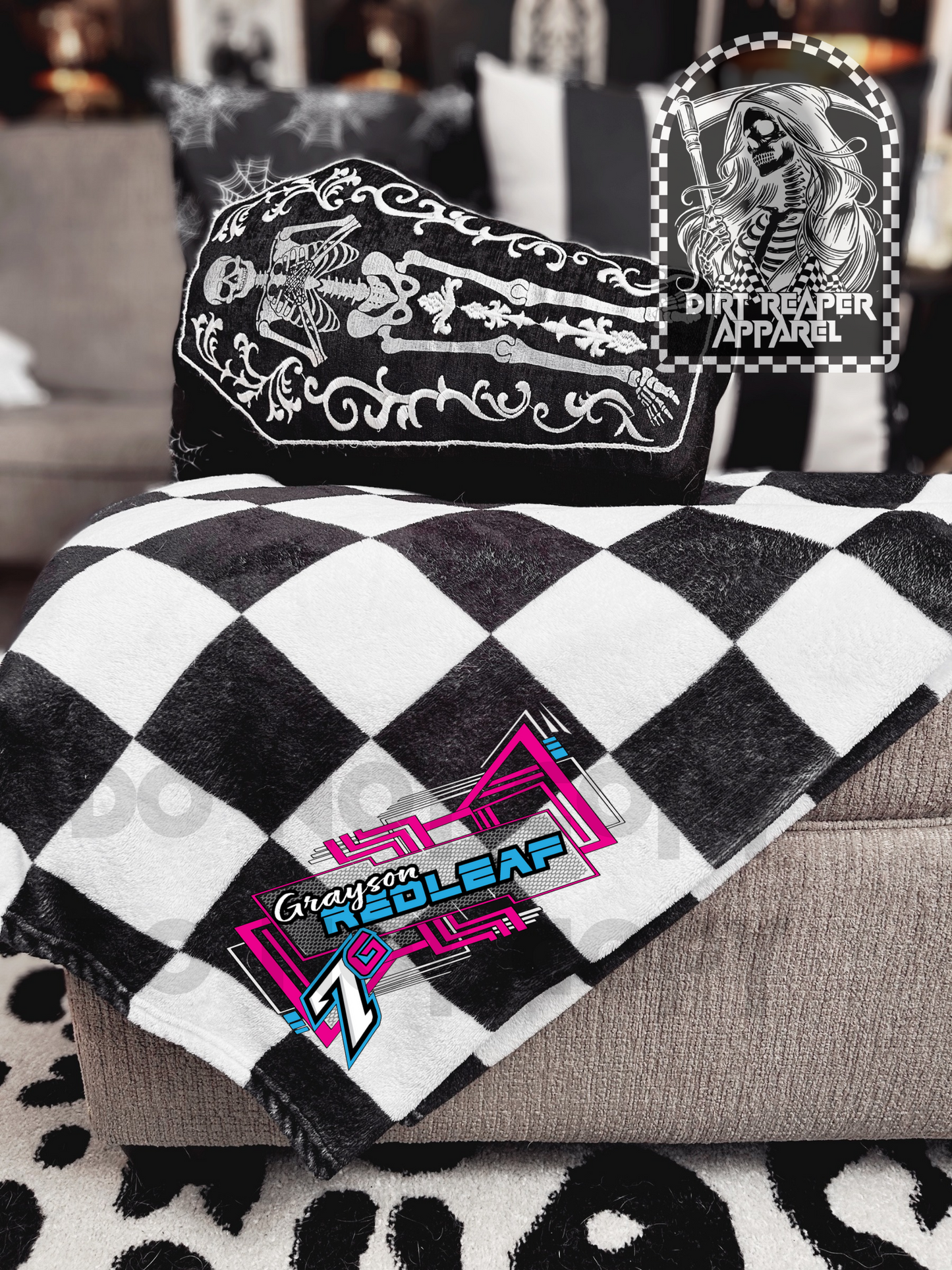 Custom Checkered Racing Blanket